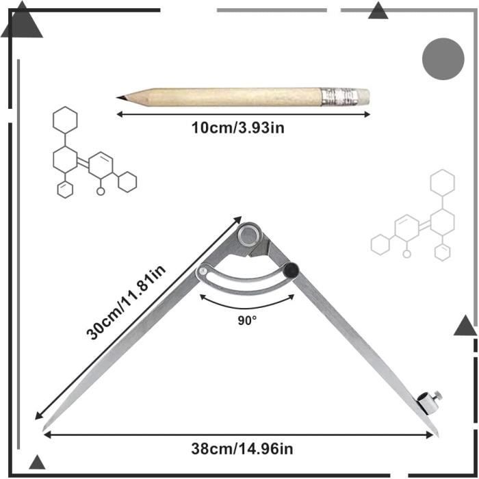 Compas Réglable 150mm QUARKZMAN - Outil Métallurgie Menuiserie Dessin Géométrique