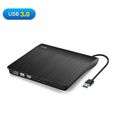 Lecteur CD/DVD Externe, Cocopa USB 3.0 Graveur DVD Externe CD Enregistreur Portable RW/ROM Mince ROM Transmission Rapide Câble USB I-2