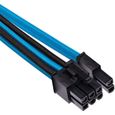 CORSAIR Premium Individually Sleeved Split PCIe cable (2 connectors), Type 4 (Generation 4), BLUE/BLACK (CP-8920256)-2