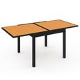 IDMARKET Salon de jardin POLY extensible table 90-180 CM et 8 chaises bois et noir-2