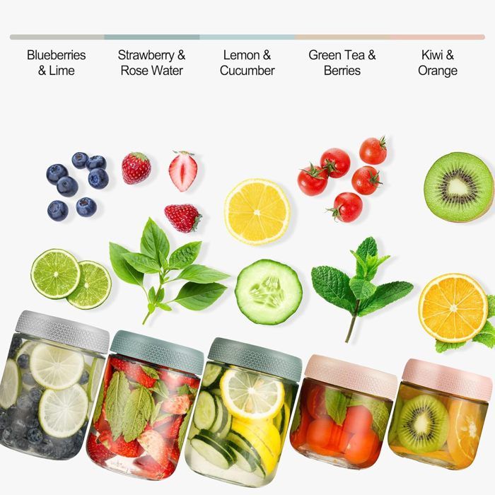 2Pcs 450ml Overnight Oats Jars&Couvercle et Cuillère Pot Yaourt avec 2Pcs 450ml Overnight Oats Jars&Couvercle et Cuillère Pot Yaourt avec