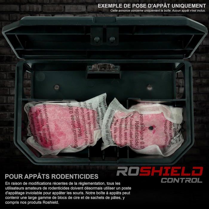 Odi Roshield Roshield 10 x boîtes d'appât Anti-Souris Noires inviolables - maintient ...