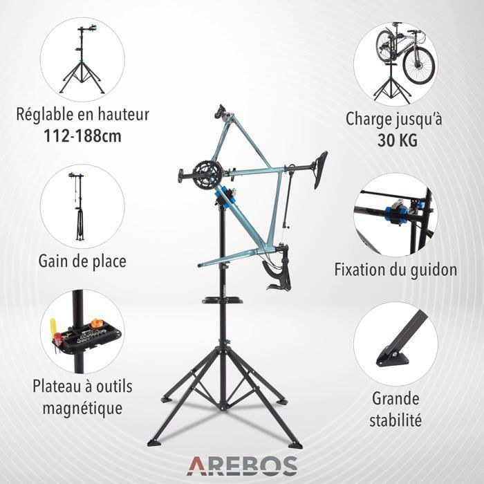Support de montage pour vélos électriques réglable en hauteur - support de réparation