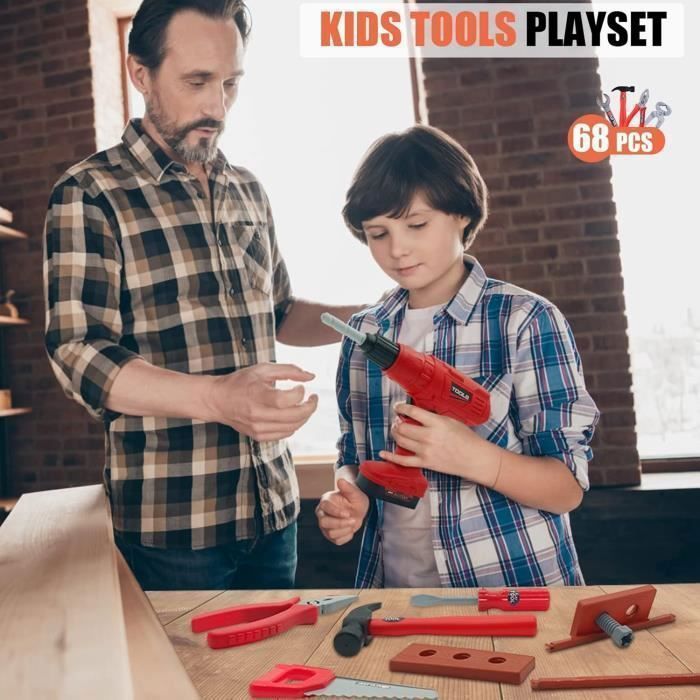 Etabli pour Enfants 79 Pièces Ensemble de Outils de Simulation