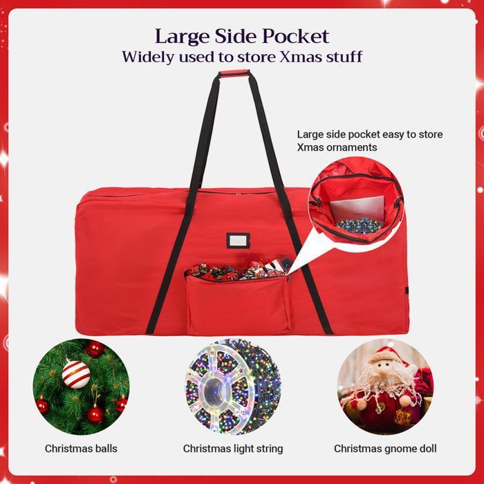 Sac De Rangement Sapin De Noël Ram XL Jusqu'à 2,1m - Avec Poches Latérales Imperméable Noir
