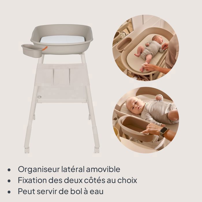 LIONELO Rosie Mobiele Verschoontafel met Wielen & Remmen | Hoogte Verstelbaar in 3 Standen | 2 cm Waterdicht Schuimmatras | Organizer & Zij-tray | tot 11 kg | Moderne Babycommode Aankleedtafel | Beige LIONELO Rosie Mobiele Verschoontafel met Wielen & Remmen | Hoogte Verstelbaar in 3 Standen | 2 cm Waterdicht Schuimmatras | Organizer & Zij-tray | tot 11 kg | Moderne Babycommode Aankleedtafel | Beige