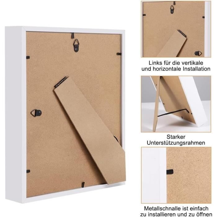 Cadre Porte-médailles En Bois PRETYZOOM – 27,5 X 22,5 Cm, Trou 8,9 X 13 Cm – Présentoir Pour Médailles Et Photos, Décoration Murale