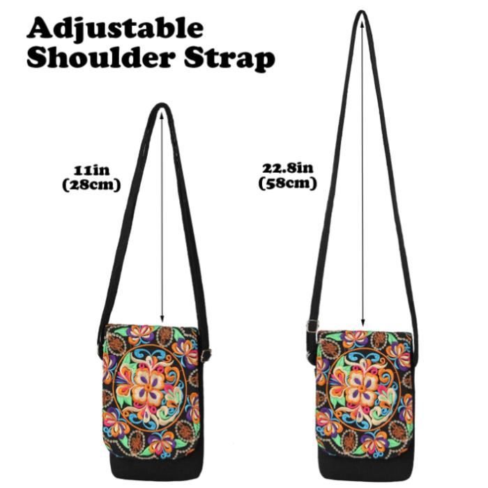 GURU SHOP Petit sac à bandoulière, style ethnique, style bohème, bleu, pour homme/femme, coton, 25 x 25 x 12 cm, alternatif, sac à main en tissu, Arc-en-ciel, Taille unique