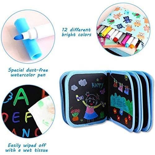 Jeu Créatif Lavable Livre Coloriage Réutilisable Zebra - 4 Feutres Wishy Washy Enfant Voyage Livre Effaçable Enfants