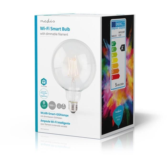 NEDIS AMPOULE LED INTELLIGENTE WI-FI - E14 - C37 - 5 W - 400 LM - BLANC WIFILF10WTC37