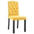 Meilleures Offres - 6 x Chaises de salle à manger Haut de gamme - Chaise à dîner - Jaune - Tissu |69780-3