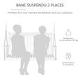 Banc Suspendu 2 Places en Bois Sapin traité et peint Blanc - Outsunny-3