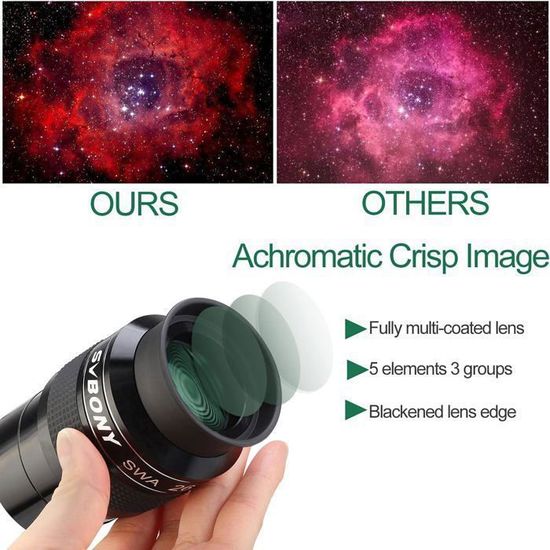 Svbony Sv154 Oculaire Telescope 2in 70 Ultra Grand Angle Oculaire 26mm Fmc Oculaire Achromatique Pour Telescope Cdiscount Appareil Photo