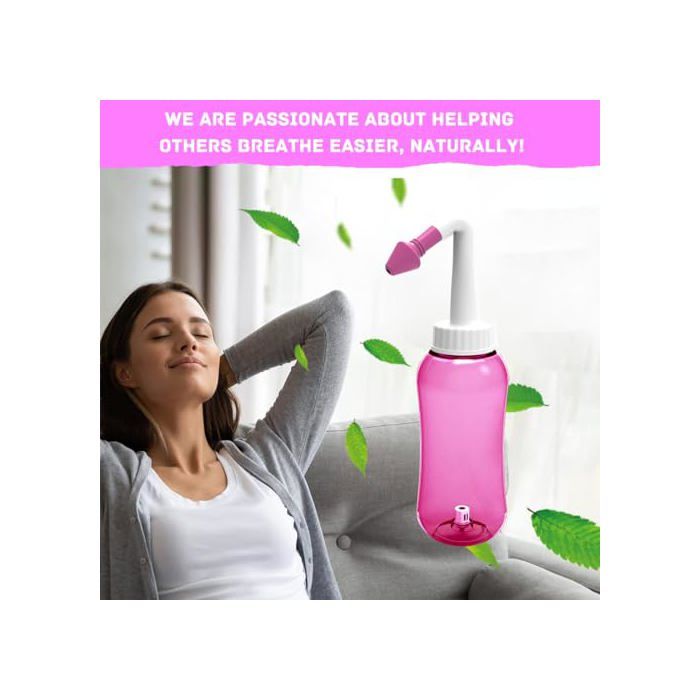 Flacon De Lavage Nasal 500 Ml Avec 2 Buses | Irrigation Du Nez Pour Adultes Et Enfants - Confortable Et Hygiénique - 8