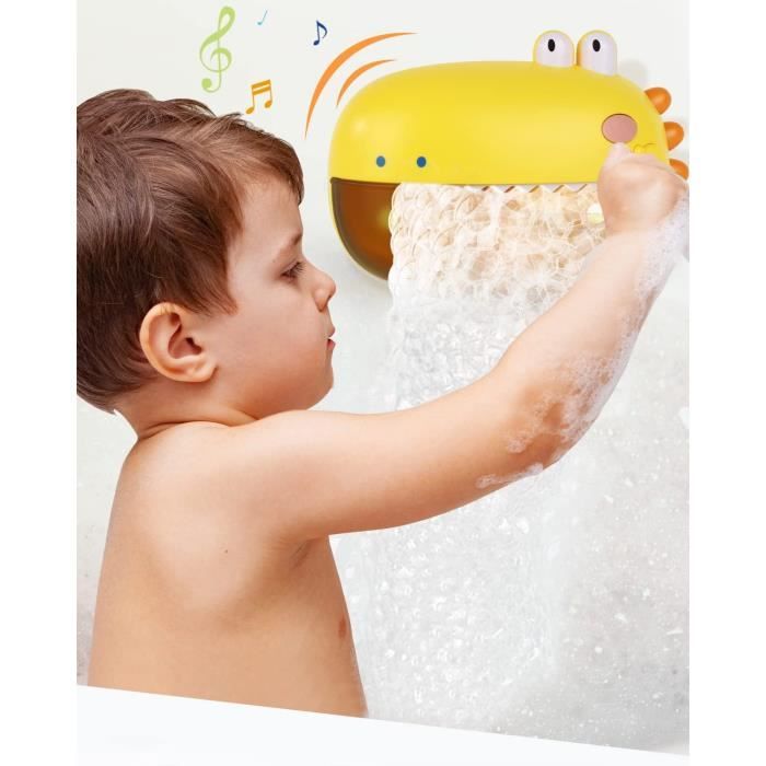 Lehoo Castle Jouets de bain, machine à bulles de bain pour tout-petits,  jouet de bain dinosaure, capacité de 250 ml, 12 chansons pour enfants,  jouet