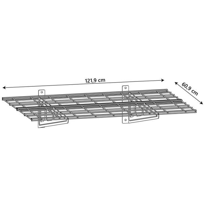 Ergosolid SG36 - Support de plafond, rack de rangement 183 x 91 cm plateau  range-plafond 200 kg maxi, noir - Ergosolid