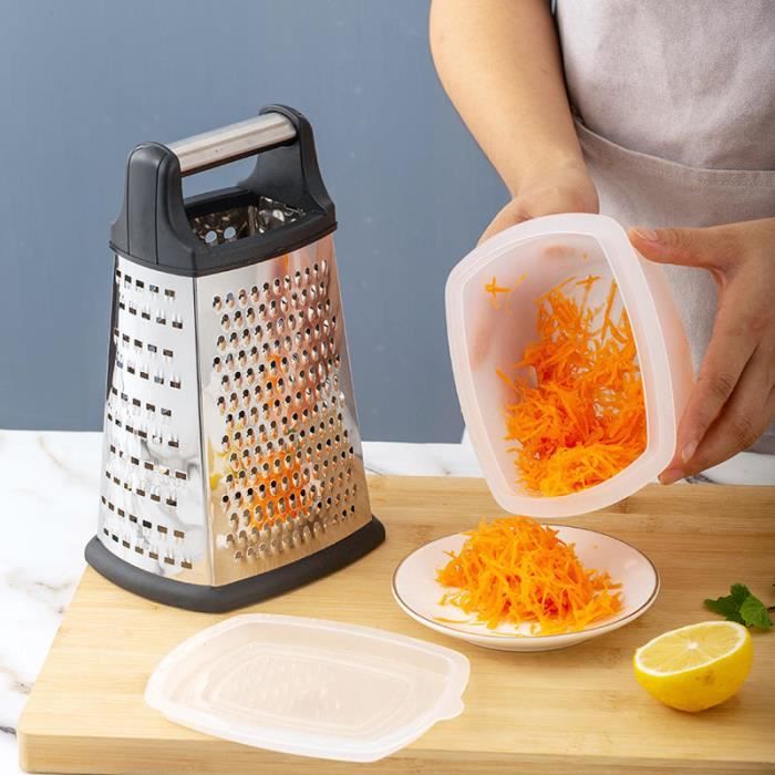 Boîte multifonctionnelle râpe râpes à fromage en acier inoxydable pour râpes  de cuisine pour cuisine avec râpe à 4 côtés Base antidérapante 