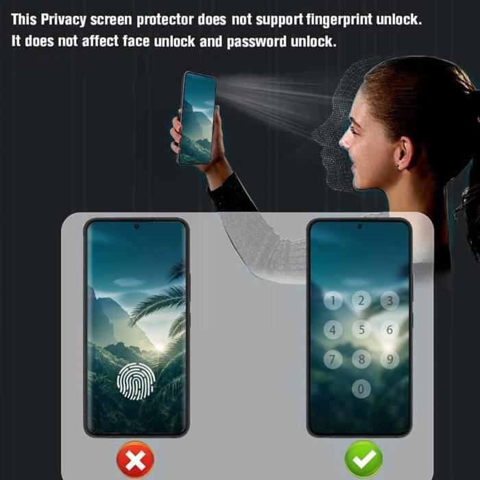 Pack De 2 Protections D'écran Verre Trempé Anti-Espion 9H Pour Honor 400 Smart 5G - Confidentialité Et Résistance Aux Rayures