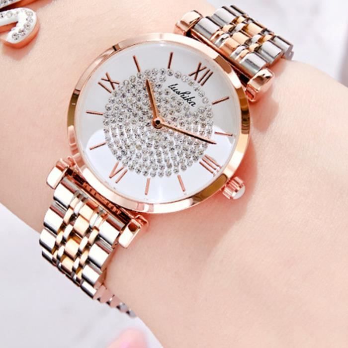 Acheter 6 pièces ensemble montre de luxe femmes bague collier