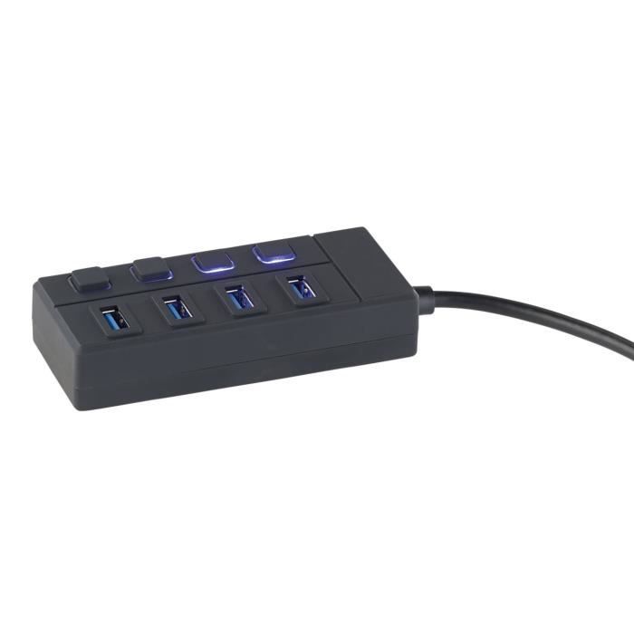 Concentrateur USB 3.0 à 4 ports avec interrupteurs indépendants
