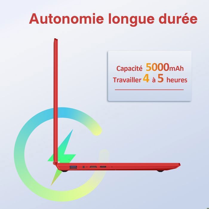 Ordinateur Portable 4 Cœurs Win 11 Celeron N5095 (jusqu'à 2,9 GHz), 8Go