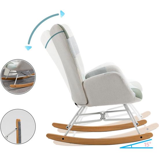 Housse Extensible Pour Fauteuil à Bascule - Tissu élastique Polyester, Lavable, Protection Anti-taches - 2