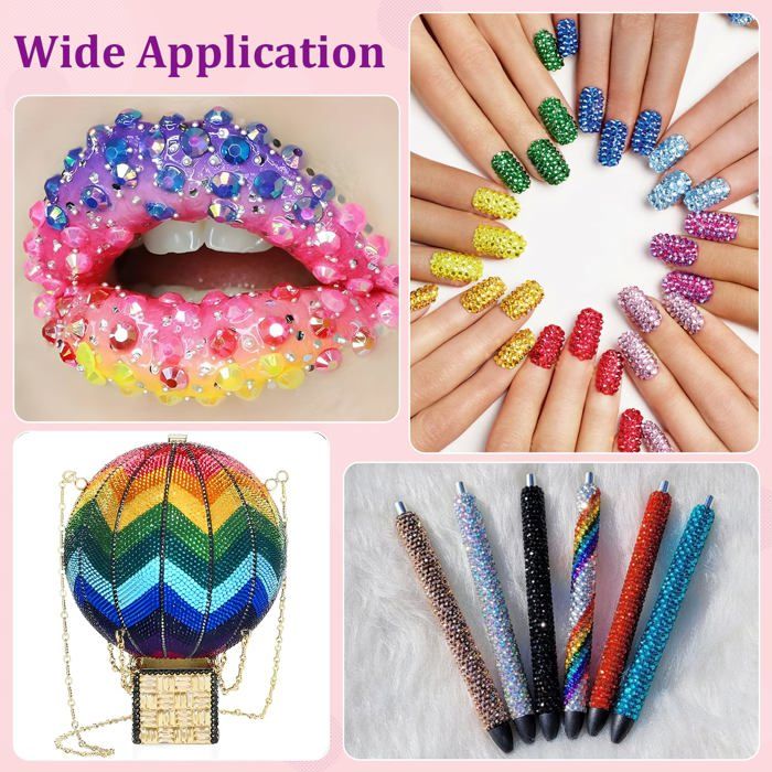 Strass en Résine Kit, Strass Bedazzling Peut DIY avec Pince à épiler et Colles, Strasse Multicolores Créer des Bijoux Eblouissants, Strasse A Coller pour Bricolage, Artisanat, Ongles (28 couleurs