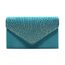 Pochette A Main Sac De Soiree Mariage Ciel Bleu En Satin Rabat