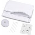 Kit calfeutrage 400cm double zip - Tissu étanche anti-air chaud - Pour clim portable sèche-linge déshumidificateur PIQUET D'ATTACHE