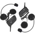Excelvan V6 Interphone Moto Bluetooth Lot de 2 Intercom Haut-parleurs Talkie-walkie sans Fil Communication Casque 6 Riders Noir-0