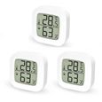 Maison 3 pièces Mini LCD Thermomètre Hygromètre Interieur de Portable pour Les Chambres D'enfants,Les Chambres de Personnes âgées-0