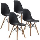 Chaise Salle à Manger VECELO - Lot de 10 - Style Scandinave Moderne - Confortable en Bois - Noir