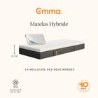 EMMA | Pack Matelas Hybride 80x200 cm + Oreiller | MEILLEUR CHOIX Emma | Mémoire de forme+Ressorts | Dos Apaisé | Confort Optimal