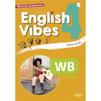 Livre - English Vibes ; anglais ; 4e ; A2-B1 ; workbook (édition 2017)