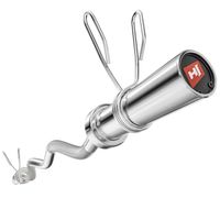 Hop-Sport Barre olympique curl EZ 120 cm en acier chromé avec douille pivotante, Diamètre 50 mm, Poignée antidérapante, Musculation