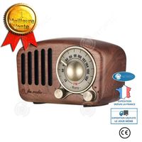 INN Radio Vintage Haut-Parleur Bluetooth Rétr- Radio En Bois Noyer, Amélioration Des Basses Fortes,Volume Fort, Carte Bluetooth 4.2