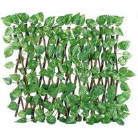 CA10917-Panneaux en bois Clôture hEDG Simulation réglable Artificial feuilles vertes Clôture net en rotin pour la décoration de jar