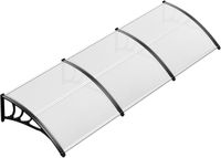 Auvent Solaire Pour Porte D'entrée - Protection Contre La Pluie Et UV En Aluminium Et Polycarbonate - 65x140cm