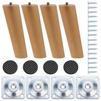 Pieds De Meubles En Métal 4-12 Pouces Remplacement Pieds De Canapé Pour Commode Avec Plaque De Montage Pré-Percée Biseau 30cm