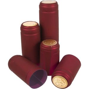 Lot De 100 Capsules Thermorétractables PVC Pour Bouteilles De Vin - Diamètre 3cm, Longueur 6cm - Style Vintage Noir, Protection Et Décoration