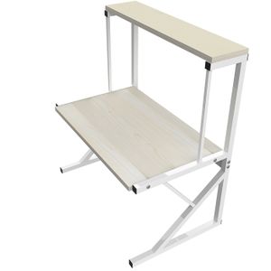 Support extensible à 2 niveaux pour four à micro-ondes avec 6 crochets en métal robuste pour organiser le comptoir de cuisine réglable
