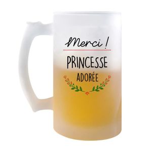 Verre à bière - Cidre Chope Merci Princesse Adorée | Verre à bière Pinte