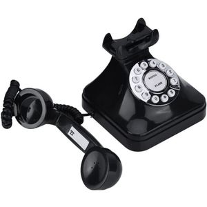 Téléphone fixe QID® WX-3011 Téléphone fixe Vintage noir multi fon