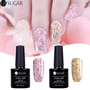 Coffret 2 Boîtes Vernis Gel Uv Paillettes à Ongle Couleur Or