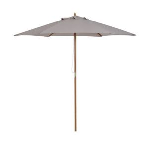 PARASOL Grand parasol en bois de bambou PACIFIQUE gris