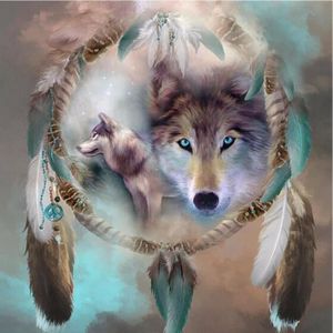 Blxecky 5d Diy Diamond Painting By Number Kits Wolf 30x35cm