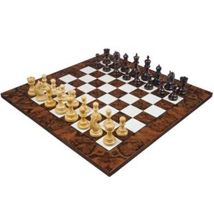 Noyer Square Pro Jeu dechecs No 4 /Échiquier /& Pi/èces d/échecs Staunton 4