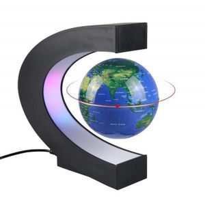 Globe flottant magnétique en lévitation Globe rotatif avec lumière LED Décoration pour la maison et le bureau Globe flottant 