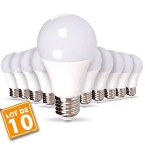 AMPOULE - LED Lot de 10 Ampoules LED E27 9W eq 60W 806m Blanc Chaud