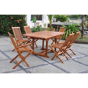 Ensemble table et chaise de jardin Salon de jardin - 6 personnes - LUBOK  - Concept U